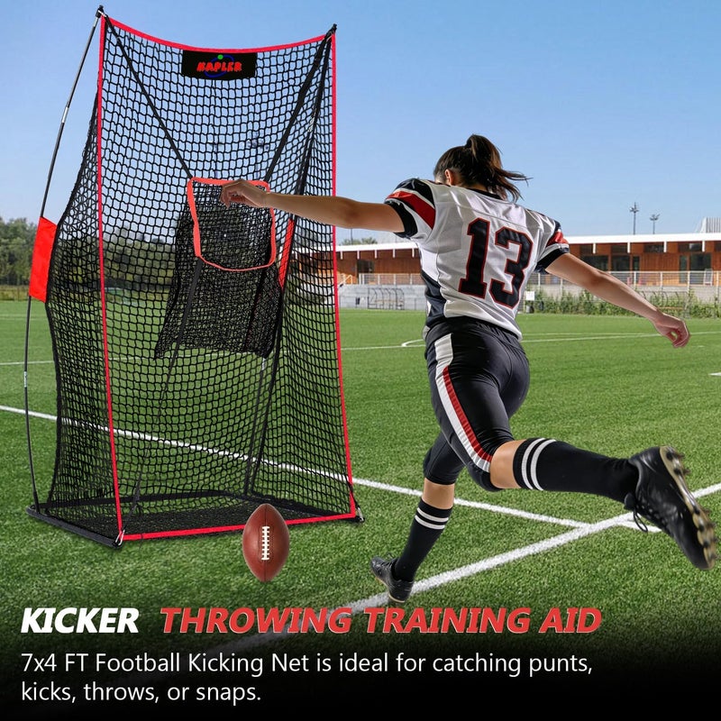 Kapler Football Kicking Net for Field Goals - 7X4FT Portable Football Throwing Net with Target Zone Attachment - Sideline Practice for Backyard Skill Improvement for Youth and Adults - Image 4